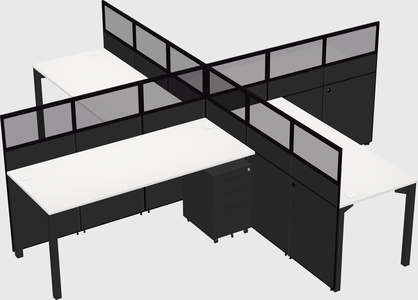 Quad office cubicles