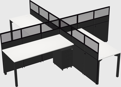 Quad office cubicles