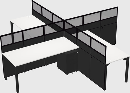 Quad office cubicles