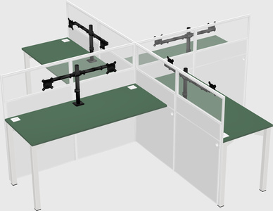Quad office cubicles