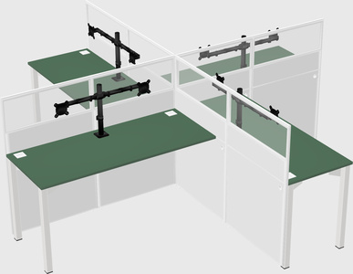Quad office cubicles