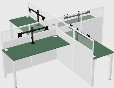 Quad office cubicles