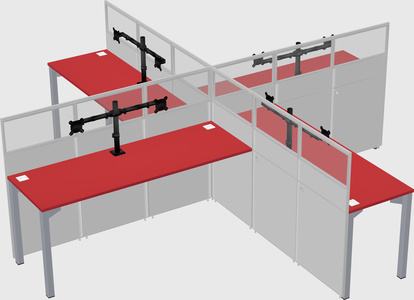 Quad office cubicles