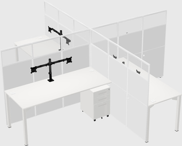 Quad office cubicles