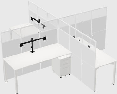 Quad office cubicles
