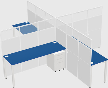 Quad office cubicles