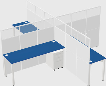 Quad office cubicles