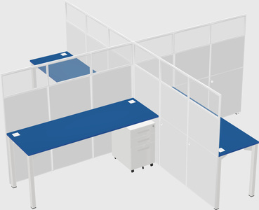 Quad office cubicles