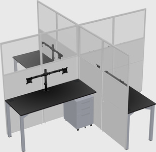 Quad office cubicles