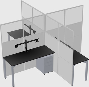 Quad office cubicles