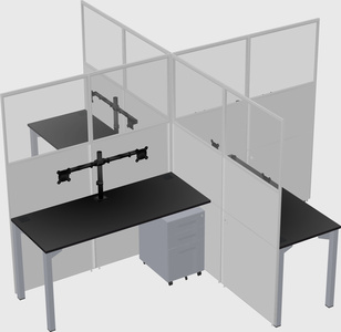 Quad office cubicles