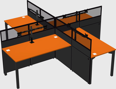Quad office cubicles