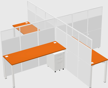 Quad office cubicles