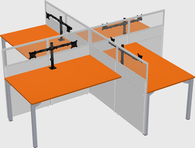 Quad office cubicles