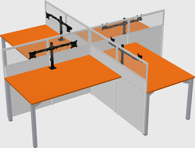 Quad office cubicles
