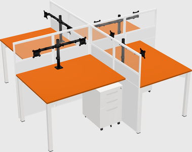 Quad office cubicles