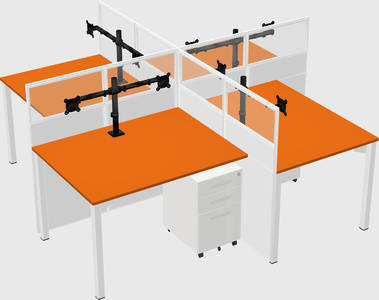 Quad office cubicles