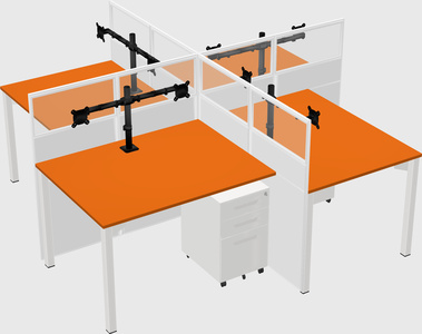 Quad office cubicles