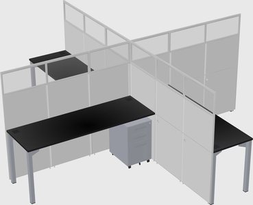 Quad office cubicles