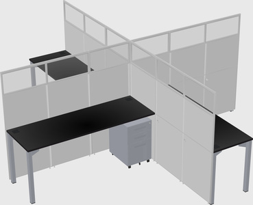 Quad office cubicles
