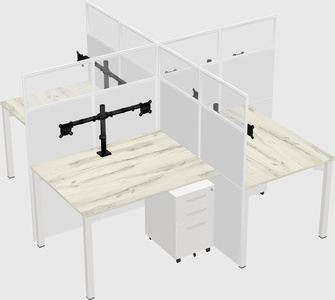 Quad office cubicles