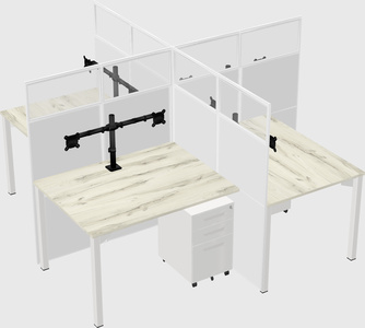Quad office cubicles