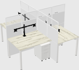 Quad office cubicles