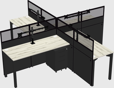 Quad office cubicles