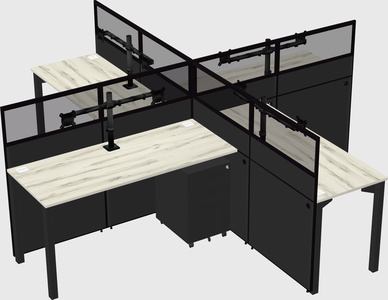 Quad office cubicles
