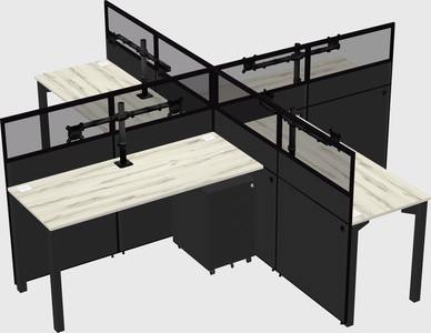 Quad office cubicles
