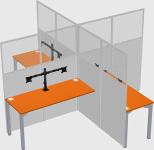Quad office cubicles