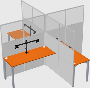 Quad office cubicles