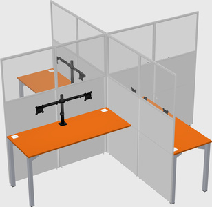 Quad office cubicles