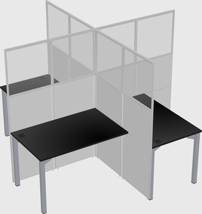 Quad office cubicles