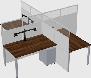 Quad office cubicles