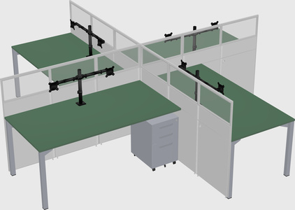 Quad office cubicles