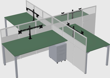 Quad office cubicles