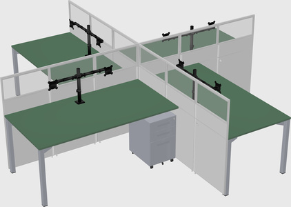 Quad office cubicles