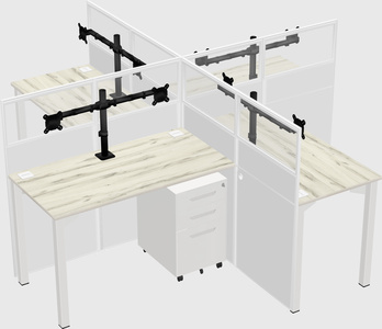 Quad office cubicles