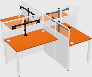Quad office cubicles