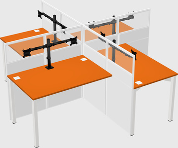 Quad office cubicles