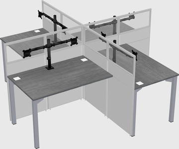 Quad office cubicles