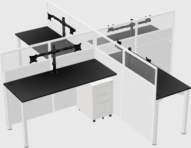 Quad office cubicles