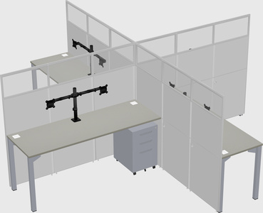 Quad office cubicles