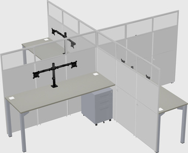 Quad office cubicles