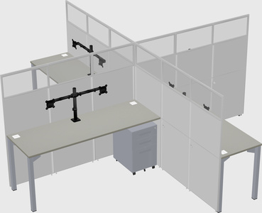 Quad office cubicles