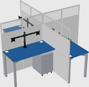 Quad office cubicles