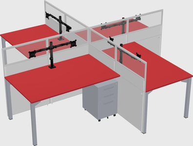 Quad office cubicles