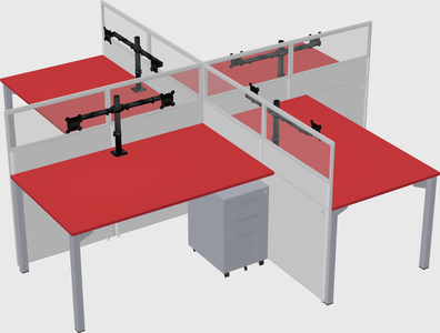 Quad office cubicles