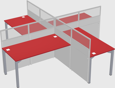 Quad office cubicles